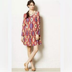 Anthropologie Eyedoll Wildfire Dress Tribal Print